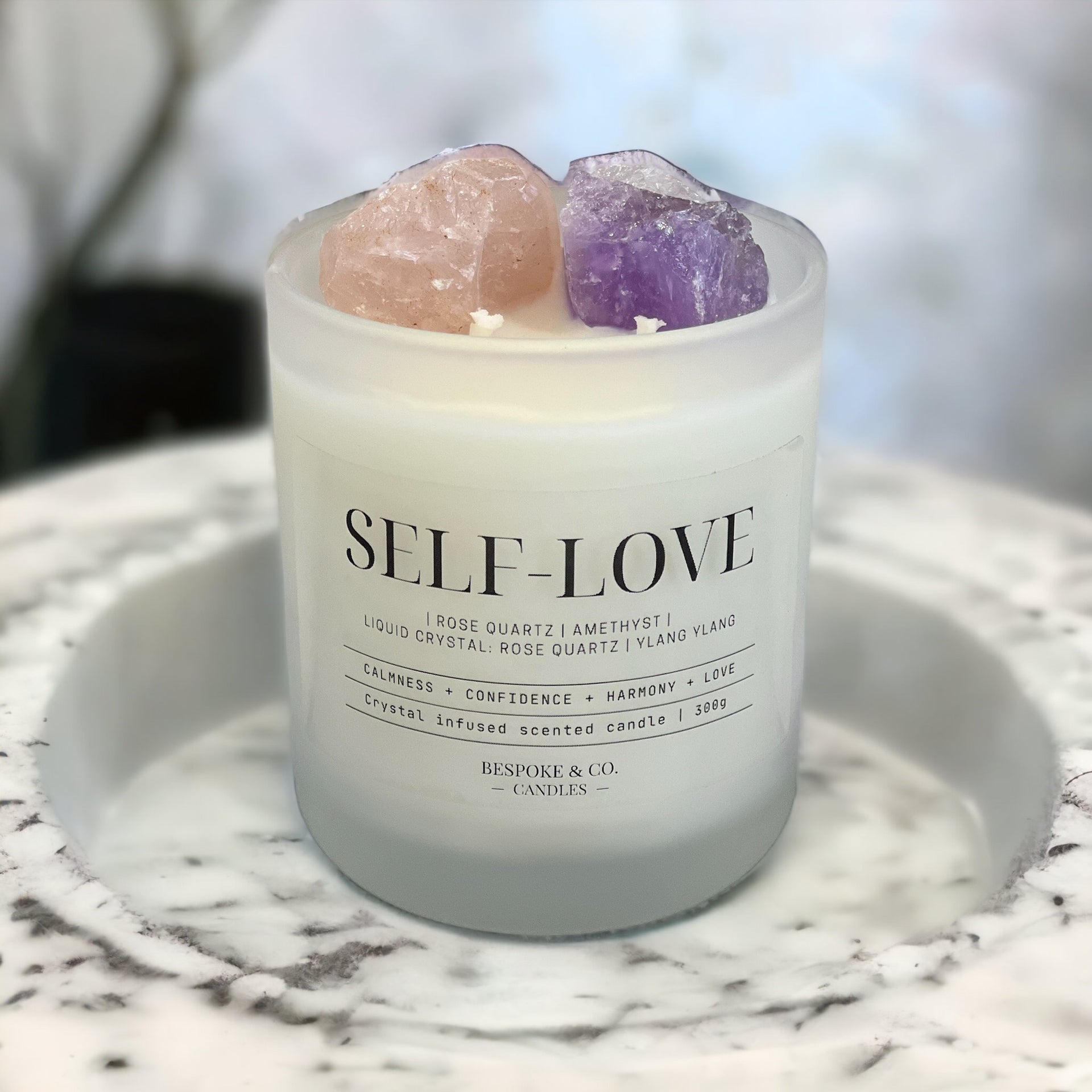 Bespoke Self-Love Crystal Candle