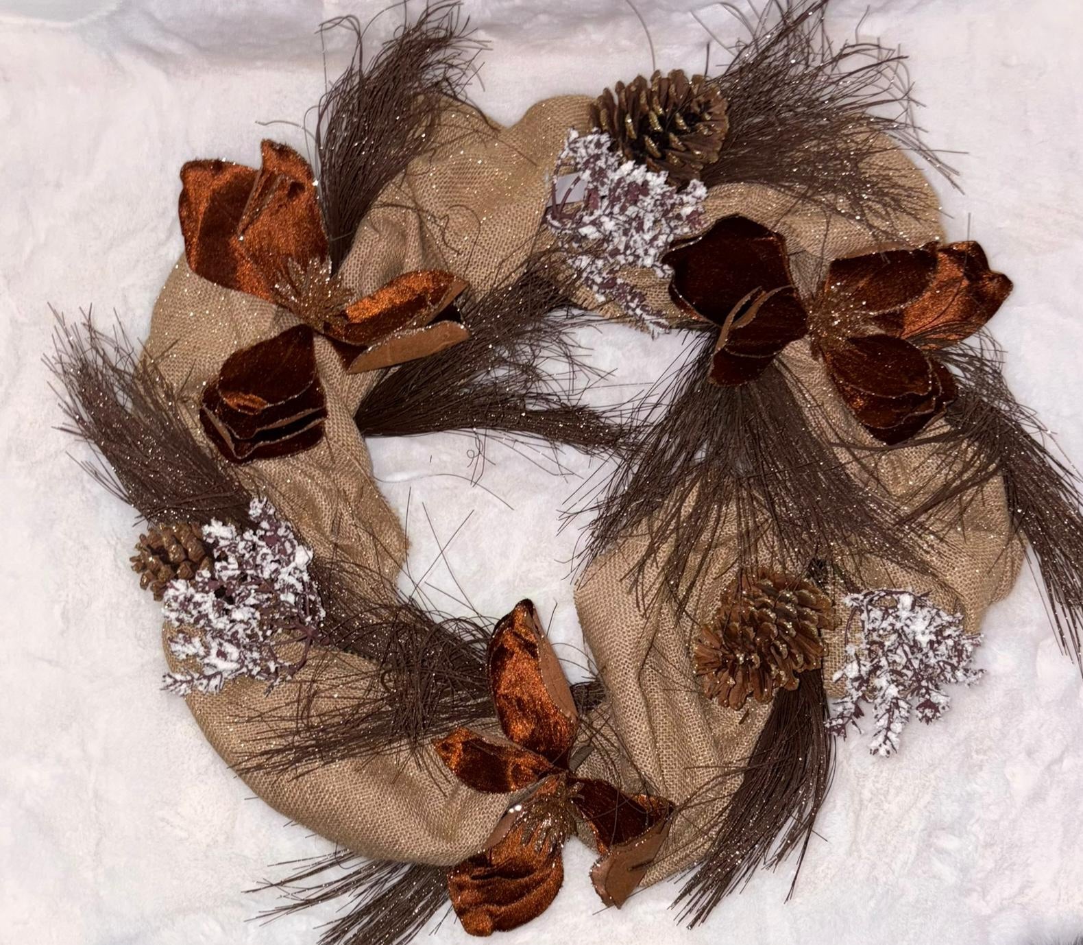Christmas Burlap-Russet Wreath