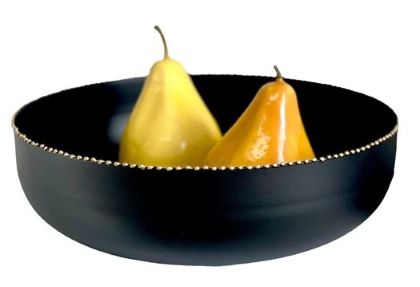 Matt Black Bowl with Gold Studs