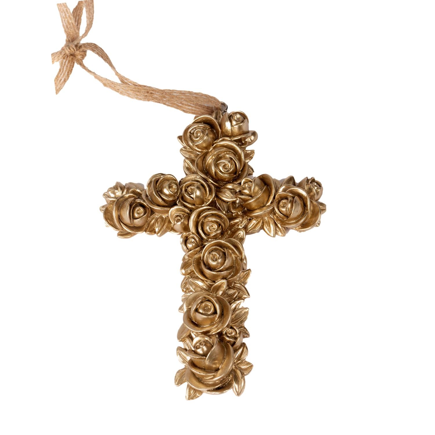 13cm Cross - Hanging - Champagne Gold