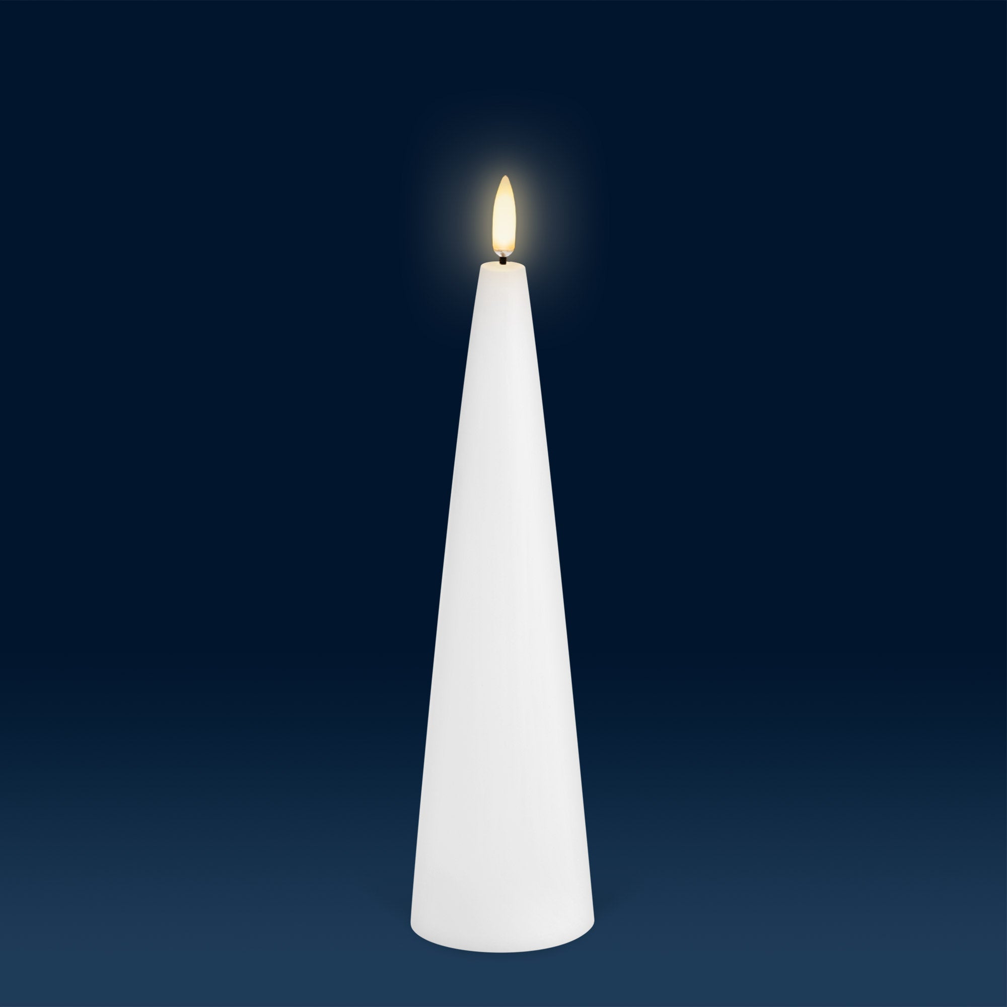 NEW UYUNI Lighting Medium Cone Candle, Nordic White, Smooth Wax Flameless Candle, 5.8cm x 21.5cm (2.2" x 8.5")