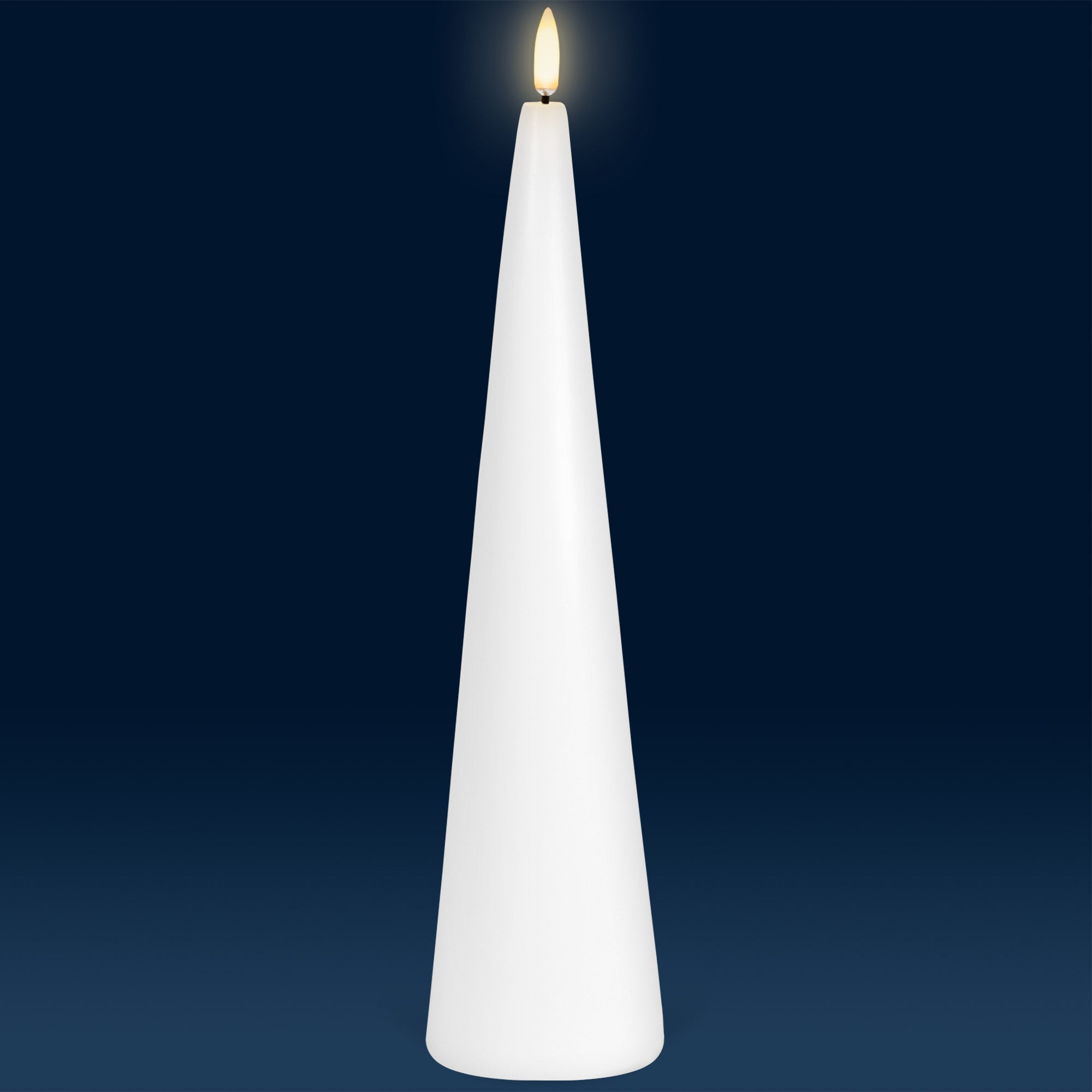 NEW UYUNI Lighting Tall Cone Candle, Nordic White, Smooth Wax Flameless Candle, 6.8cm x 30.0cm (2.7" x 11.8")