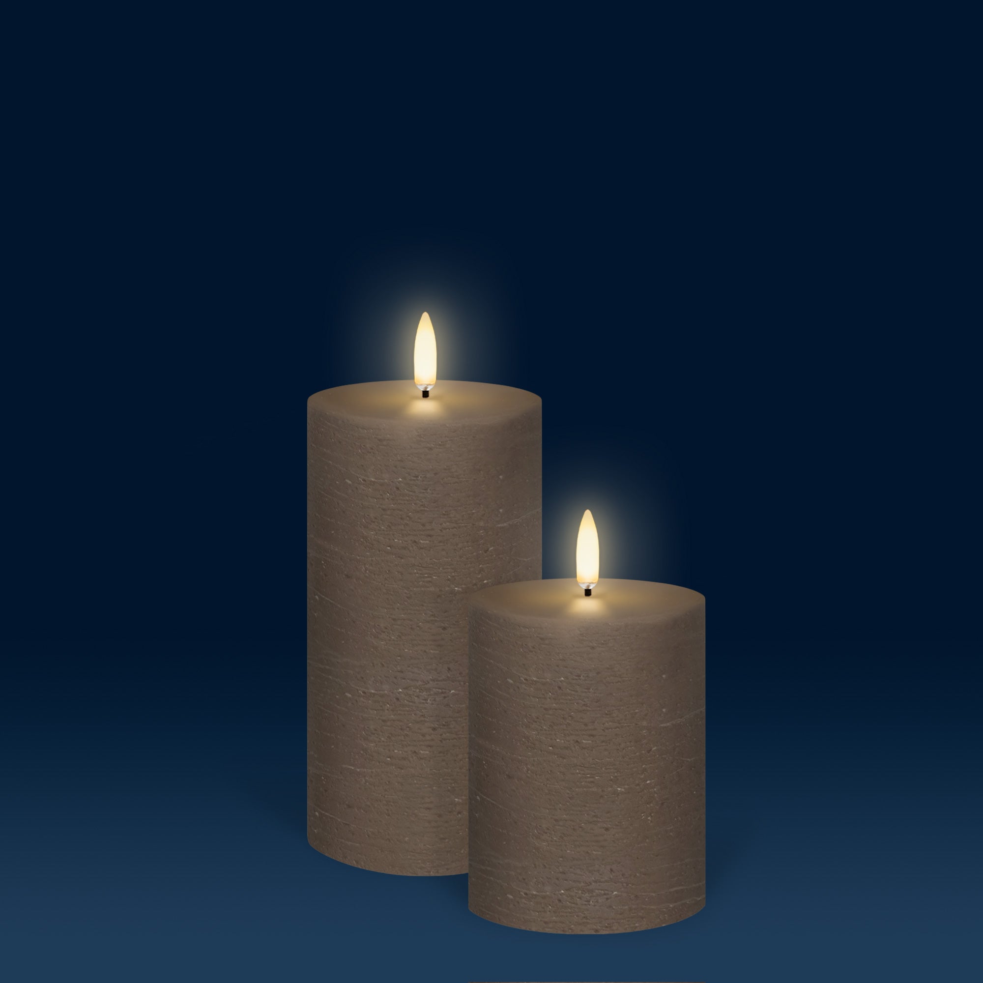 UYUNI Lighting Medium Pillar, Sandstone Textured Wax Flameless Candle, 7.8cm x 15.2cm (3.1" x 6")