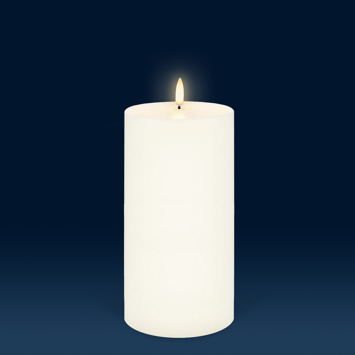 UYUNI Lighting Tall Wide Pillar, Classic Ivory, Smooth Wax Flameless Candle, 10.1cm x 20.3cm (4.0" x 8")