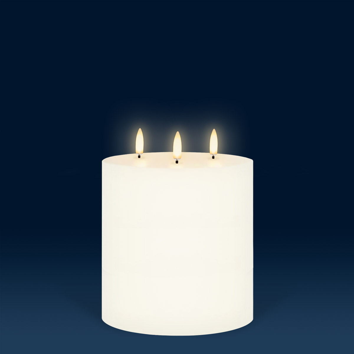 UYUNI Lighting Triple Wick Extra Wide Pillar, Classic Ivory, Smooth Wax Flameless Candle, 15.2cm x 15.2cm (6.0" x 6")