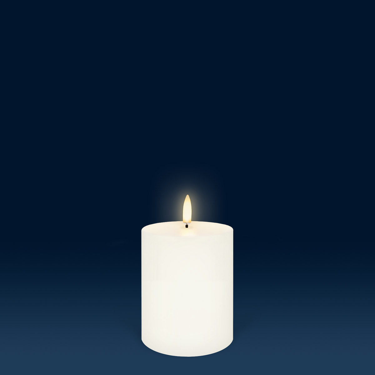 UYUNI Lighting Small Pillar, Classic Ivory, Smooth Wax Flameless Candle, 7.8cm x 10.1cm (3.1" x 4")