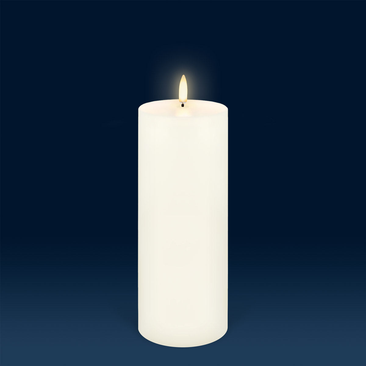 UYUNI Lighting Tall Pillar, Classic Ivory, Smooth Wax Flameless Candle, 7.8cm x 20.3cm (3.1" x 8")