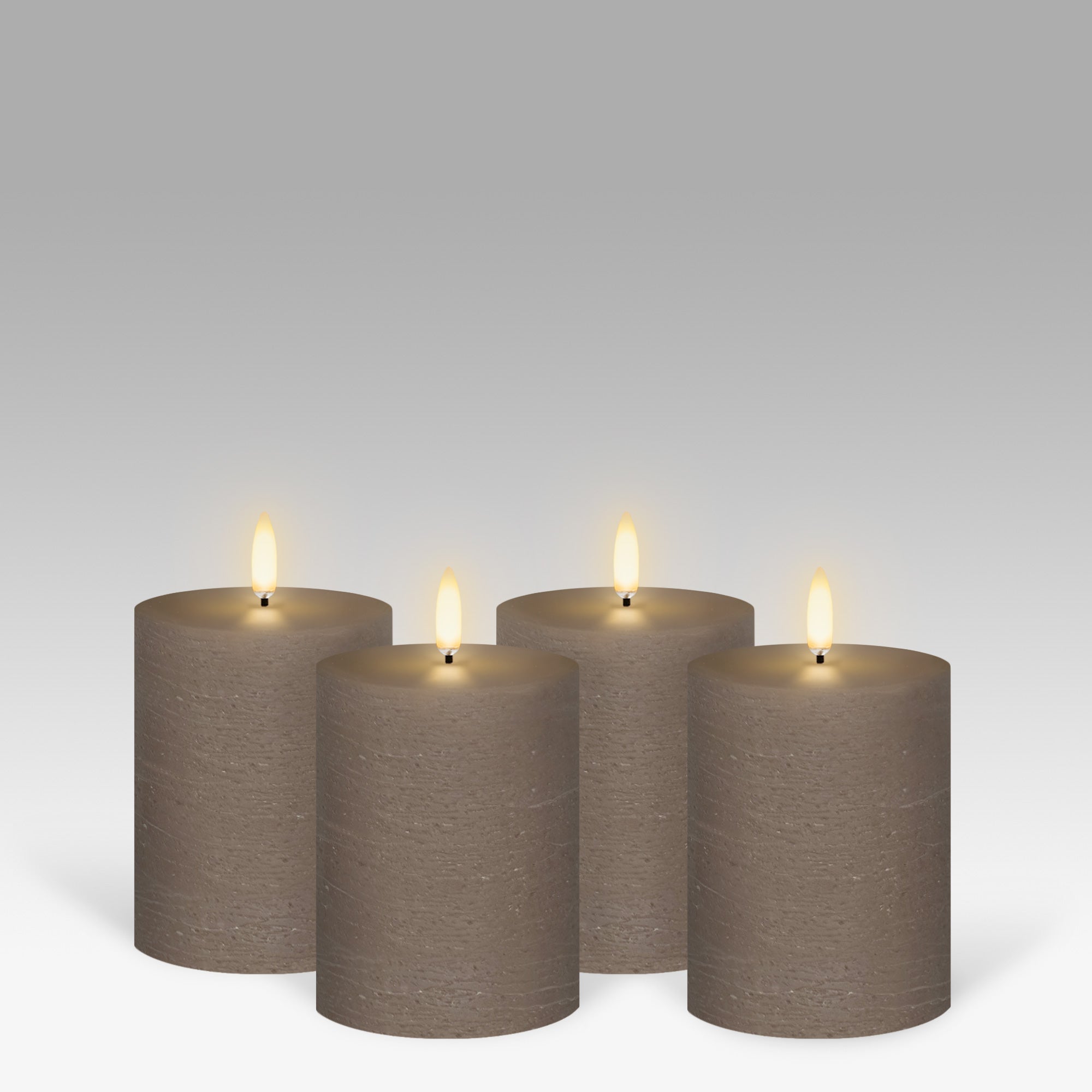 UYUNI Lighting Small Pillar, Sandstone Textured Wax Flameless Candle, 7.8cm x 10.1cm (3.1" x 4")