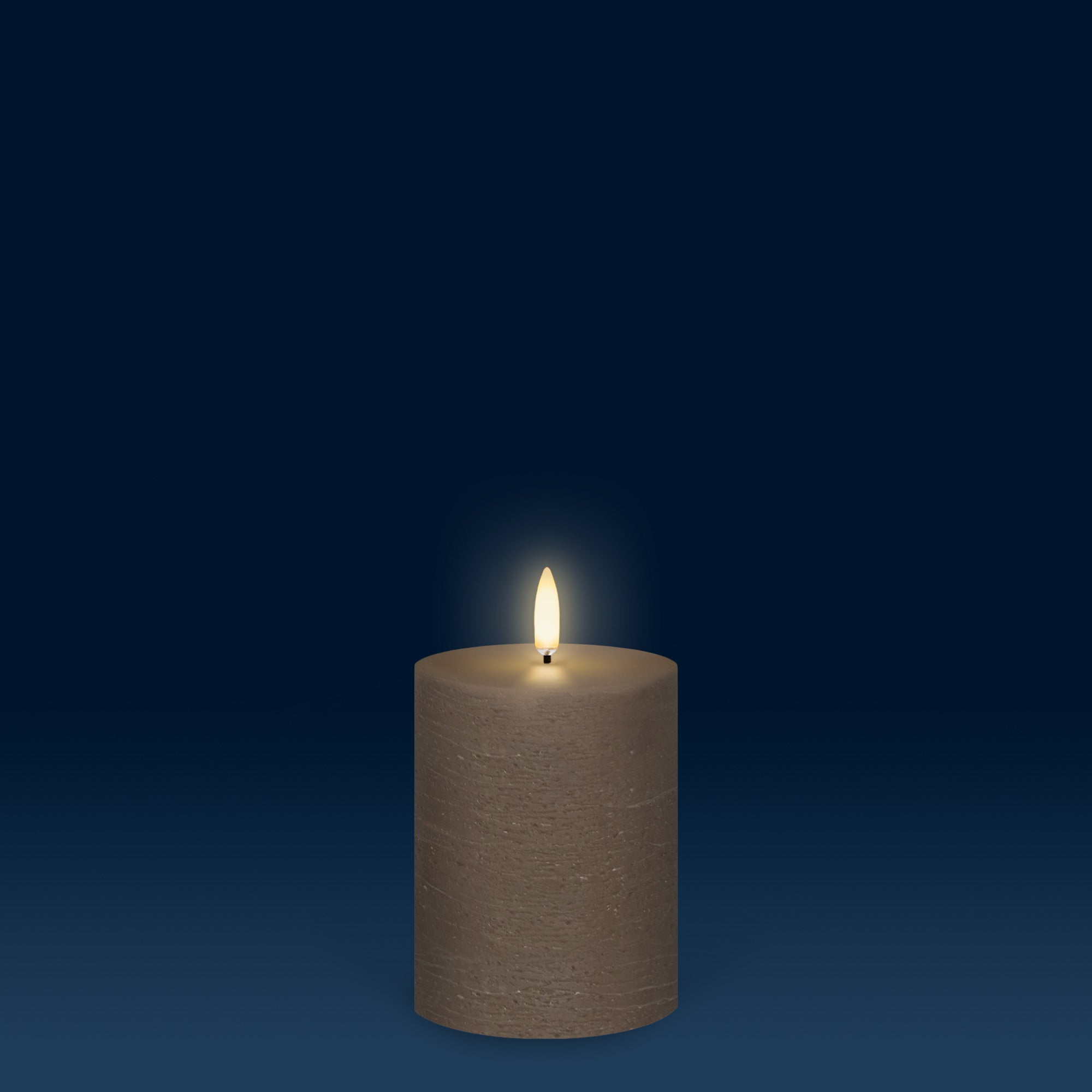 UYUNI Lighting Small Pillar, Sandstone Textured Wax Flameless Candle, 7.8cm x 10.1cm (3.1" x 4")