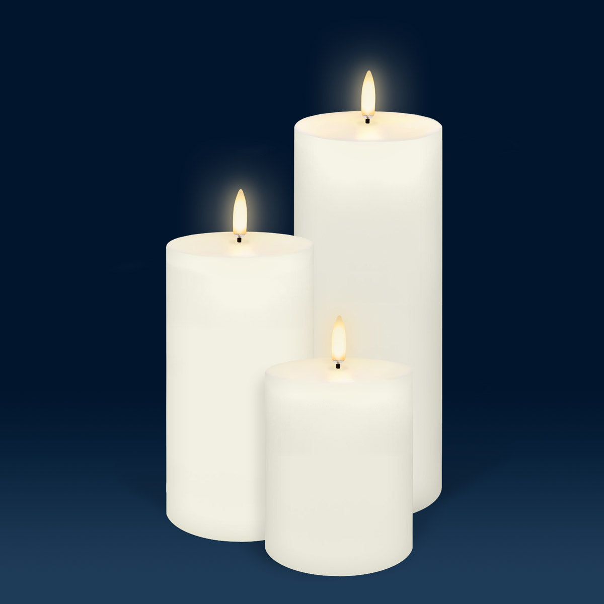 UYUNI Lighting Tall Pillar, Classic Ivory, Smooth Wax Flameless Candle, 7.8cm x 20.3cm (3.1" x 8")