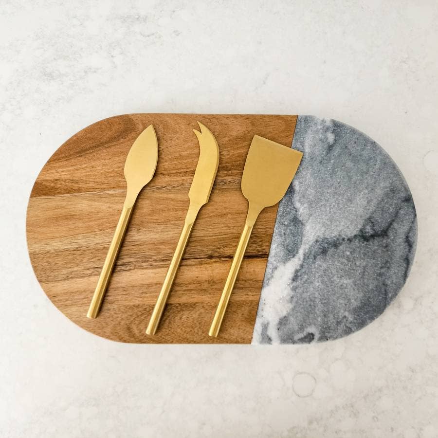 Gold 3 Piece Cheese Knife Set