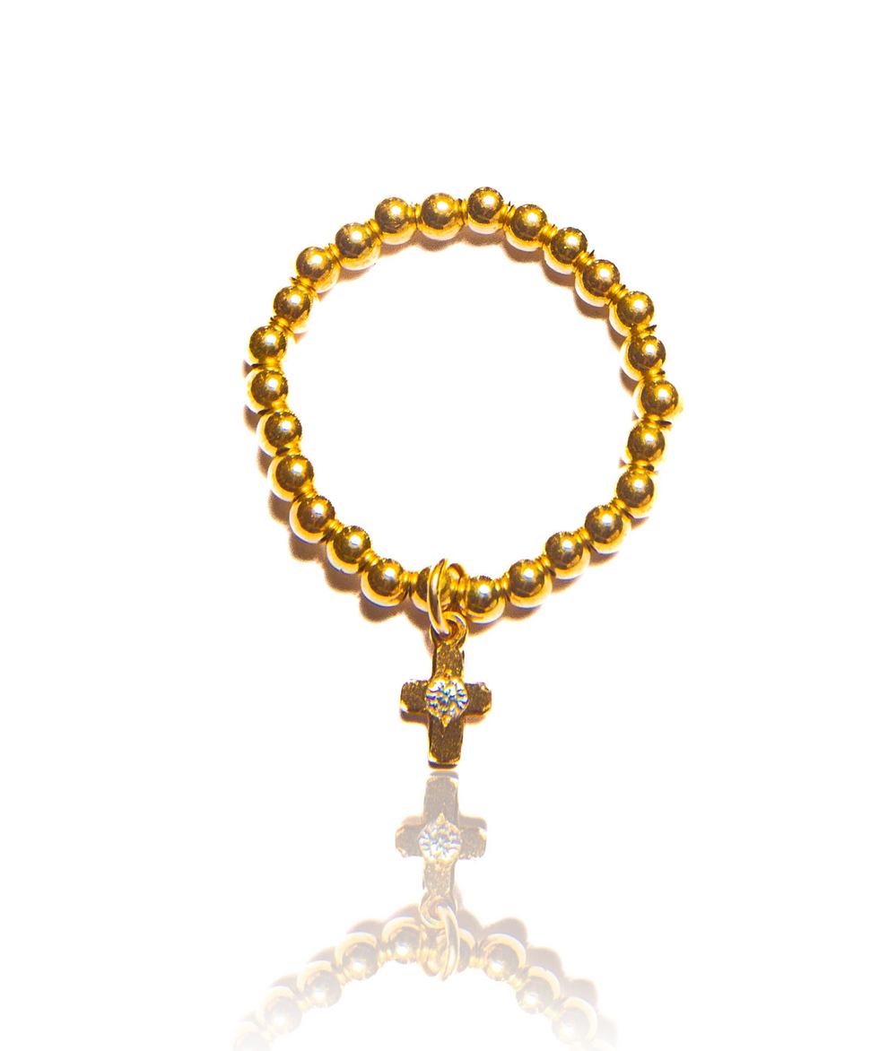 Destino The Label - Beaded Faith Ring - Gold