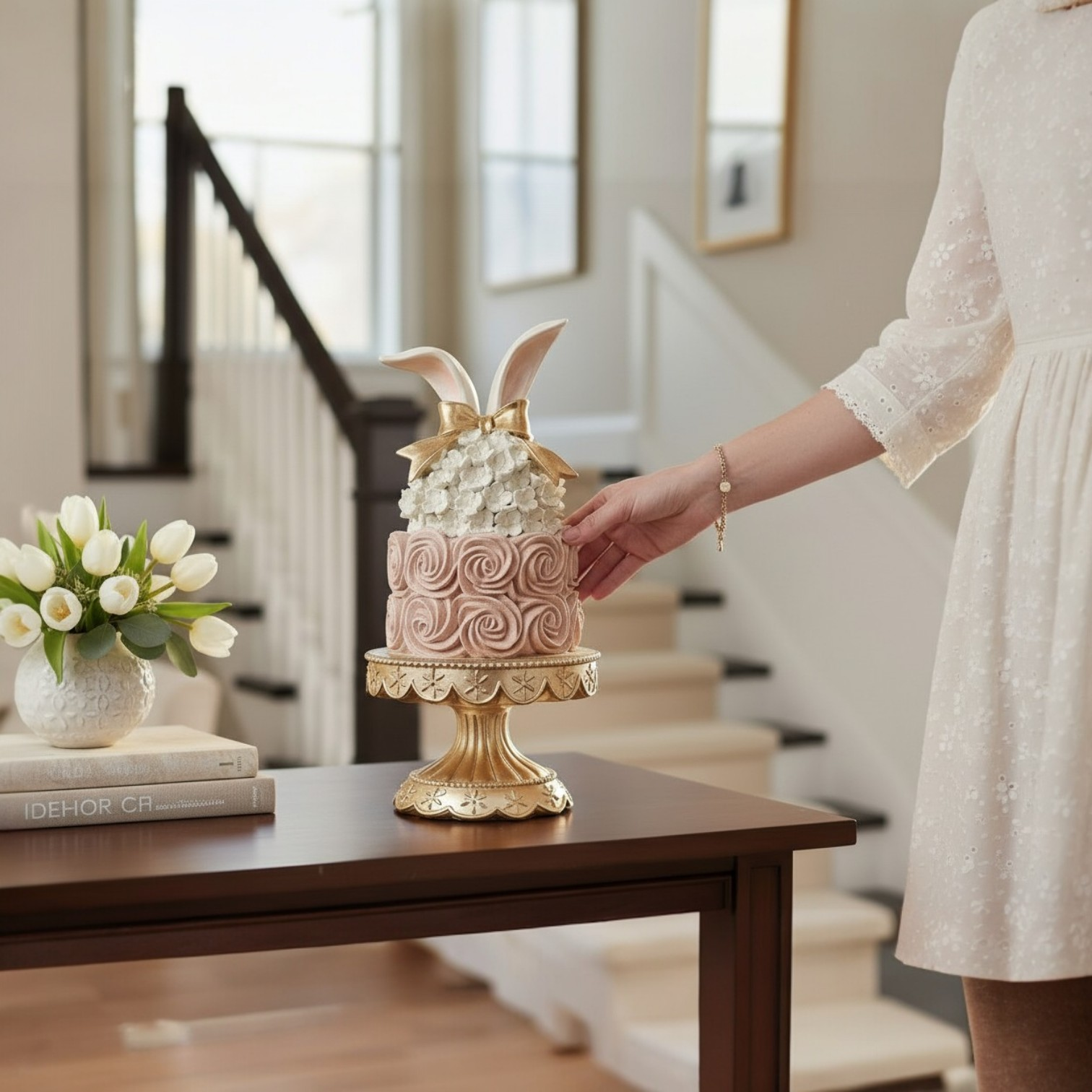 Luxe Resin Easter Bunny Ear Cake