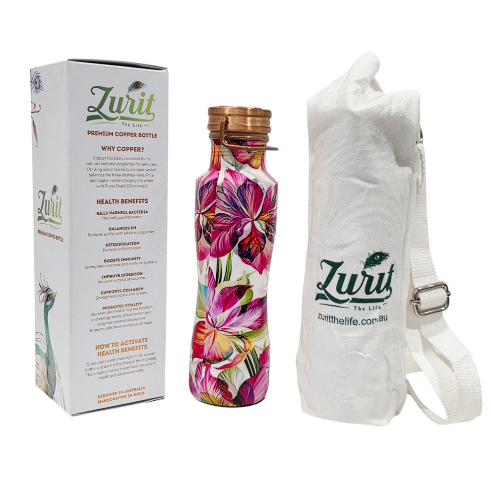 Pink Blossom 800ml Premium Copper Bottle