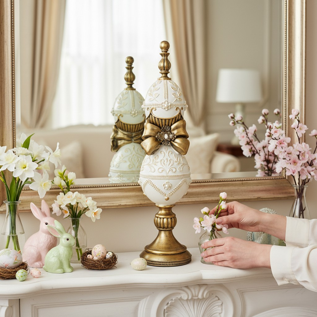 55.7cm Elegant Tiered Egg Finial