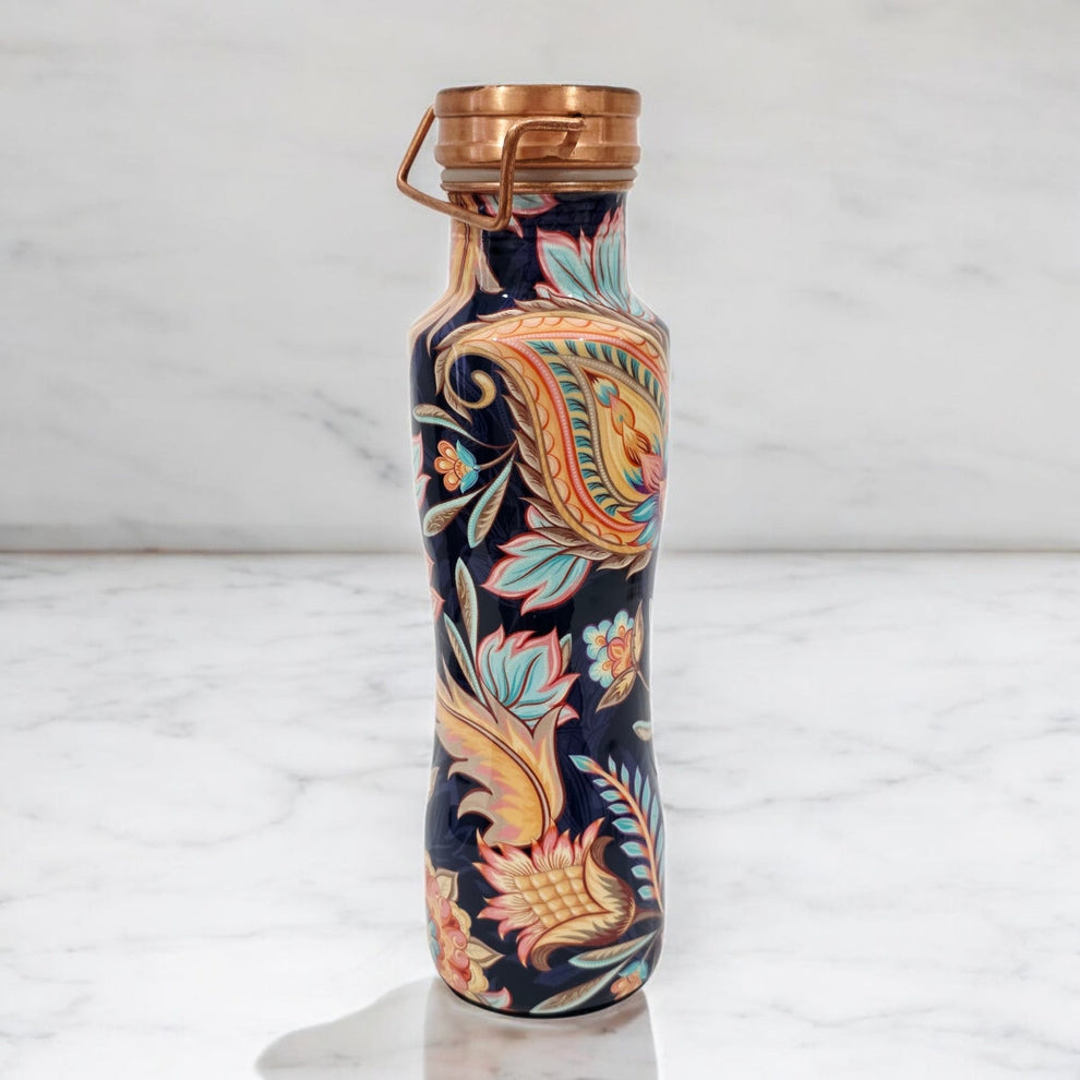 Blue Blossom 800ml Premium Copper Bottle