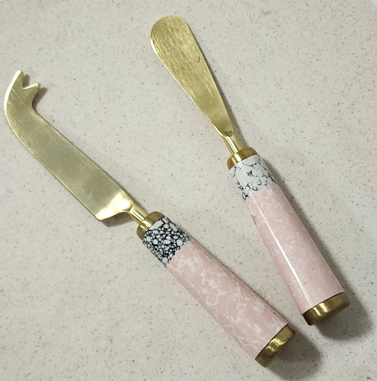 Marble  2 Cheese Set: pink