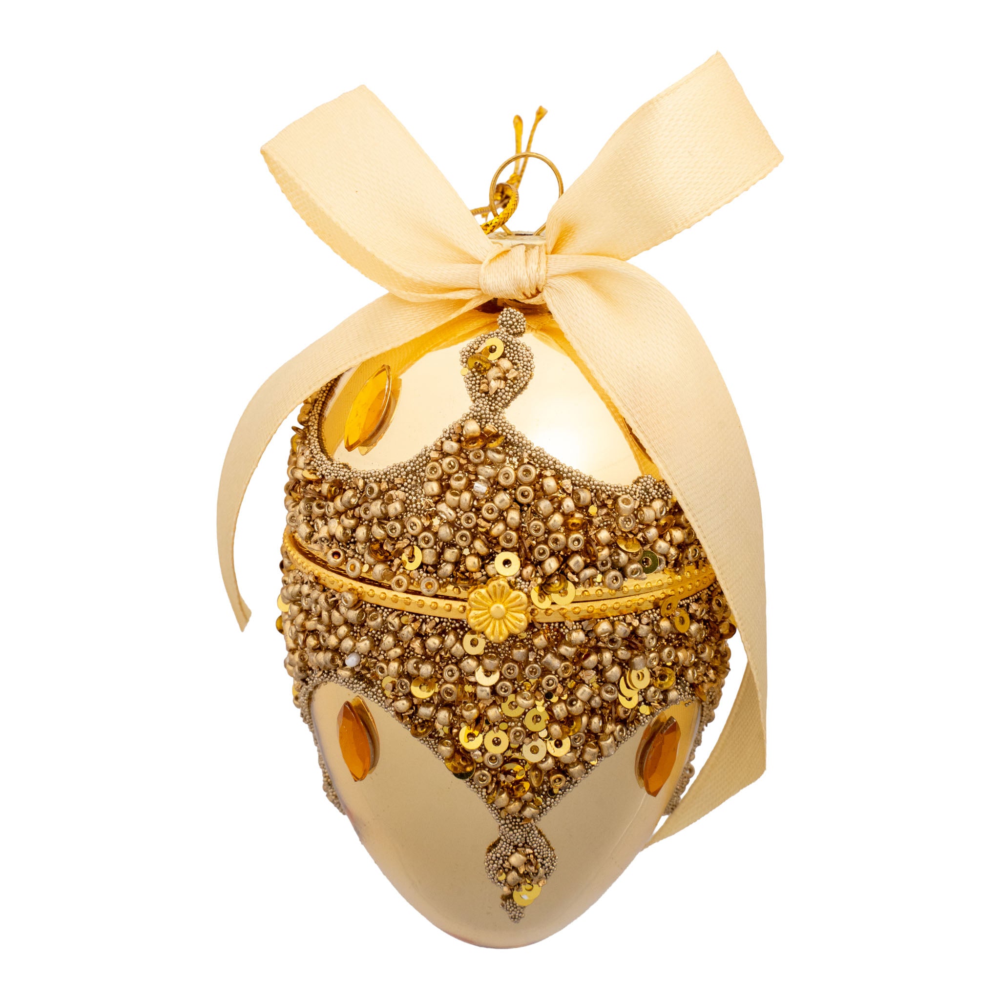 9cm Encrusted Gold Egg Hanging Trinket Box